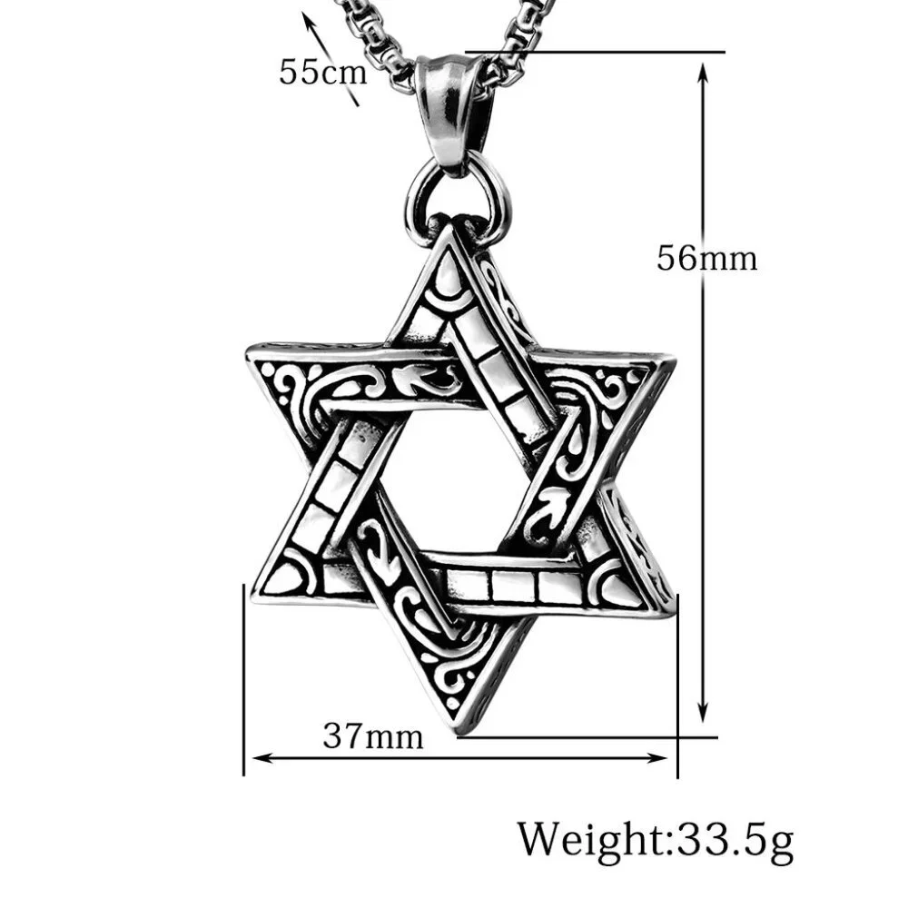 Hollow Retro Trendy Star Necklace for Men, BL55590002